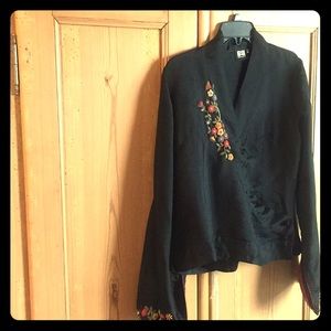 Minh Hanh  black silk top